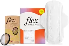 Flex Bamboo Pads (30 Count) & Flex Menstrual Discs (12 Count) Bundle | Beginner-Friendly Tampon Alternative | Helps Fight Odor | Disc Capacity of 5 Super Tampons