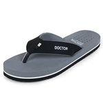 DOCTOR EXTRA SOFT House Slipper for Men's|Orthopaedic | Diabetic | Comfortable | MCR | Flip-Flop Men's and Boy’s Home Slides for Daily Use Ortho-Mens-D-60024-Grey-13 UK