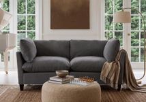 Iroomy Modular Sectional Sofa, Oversized Chenille Cloud Couch, Deep Comfy Seat, 2-Seater Sofas Couches for Living Room, Dark Grey, High Feet