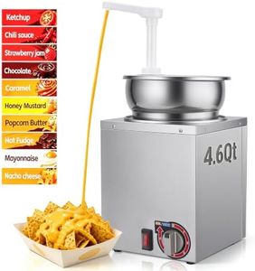 Fulgutonit Electric Nacho Cheese Dispenser with Pump, 4.6Qt Nacho Cheese Warmer, Commercial Hot Fudge Warmer, 86~190℉ Adjustable Temp Nacho Cheese Sauce Warmer for Buffet Kitchen Cafeteria Home Party