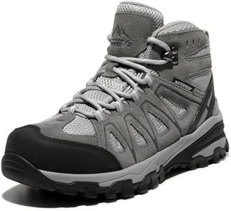 NORTIV 8 Women's Waterproof Hiking Boots Outdoor Trekking Camping Trail Hiking Boots SNHB211W LIGHT GREY Size 11