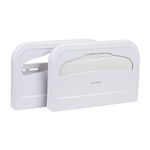 Mind Reader Toilet Cover Dispenser, Disposable Paper Seat Protectors, Wall-Mounted Ballot Box, Hanging Storage for Latrine, Sanitary Potty Sheets, Heavy Duty Acrylic, Set of 2, White