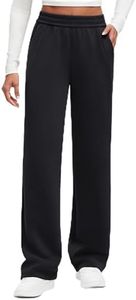 G4Free Wide Leg Sweatpants with Pockets for Woman Modal High Waist Stretch Sweat Pants Casual Lounge Gym Pants(Black,XS,Petite)