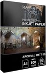 Marrutt 230gsm Archival Matt Single Sided Inkjet Photo Paper: A4-100 Sheets