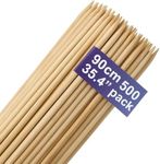 MATANA 500 Extra Long Marshmallow Roasting Sticks, 90cm/35 Inches (0.6cm/6mm Thick) - XL Wooden Skewers for Toasting Smores, Grilling, Fire Pit, Bonfires, Camping, Parties - Sturdy & 100% Natural