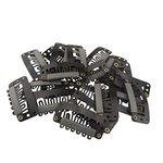 20 Pcs Metal Snap Clips for Hair Extensions and Wefts (32mm, Dark Brown)