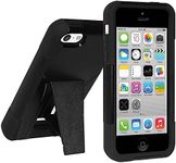 Amzer Double Layer Hybrid Case Cover with Kickstand for iPhone 5C - Retail Packaging