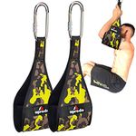 Aprodo Ab Straps Set | Pair of Hanging Straps for Pull Up Bar Workout, Fitness, Gym and Abdominal Exercises (Green Camouflage)