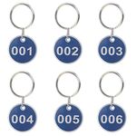 Aspire 20pcs Numbered Metal Rim Key Tag 1-20 with Key Rings, Numbered Tag Keychain for Sorting and Organizing - Blue