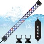 ABESTFISH Submersible Aquarium Light for Fish Tank, 24/7 Auto Cycle Full Spectrum Hidden Fish Tank Light with 3 Rows Beads 7 Colors,Sunrise-Daylight-Moonlight,Adjustable Timer Brightness (20CM 8W)