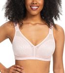 HACI Women's Full Coverage Minimizer Bra Non Padded Wirefree Full Figure Plus Size Bras for Large Bust(48G, Pink)