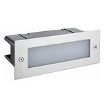 National Lighting Brick Lights Outdoor - Marine Grade Stainless Steel Finish - LED Plain Brick Light Recessed - Outdoor Garden Pathway - IP44 Rated - Integrated Lamp Cool White 4000K 200 Lumens