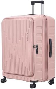 Kaleenie 29 Inch Luggage with Expansion & Side Opening Design, 50 * 31(35)*76cm, 117L~133L, 4.6Kg, Ligthweight ABS+PC Hardshell Checked Suitcase, Pink