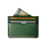 Vaultskin MOORGATE Slim Card Holder - Minimalist Leather Wallet, RFID Blocking Sleeve, Fits Front Pocket, for Men and Women, Hunter Green, Slim Leather Card Holder With Rfid Blocking