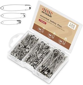 XKDOUS Safety Pins, 150 PCS Safety Pins Assorted, 3 Different Sizes Silver Safety Pins Bulk, Small Safety Pins, Large Safety Pins Heavy Duty for Clothes, Sewing, Craft