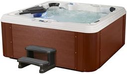 Select Series Hot Tub, 6 Person Spa, 60 Jets, Lounger Seating, Water Cleaning System, Cover Included, Redwood Sterling Silver, Made in USA, Aqualife by Strong Spas