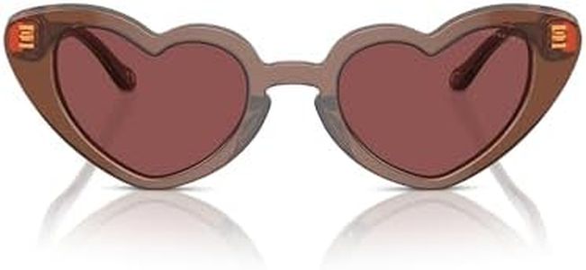 COACH Hc8394u Universal Fit, Lunettes de Soleil Femmes, Marron Transparent/Bordeaux, 51 mm