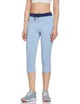 Van Heusen Women Relaxed Fit Lounge Capris - Drawstring Waist, Reflective Trim_55309_Powder Blue_XXL