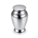 PiercingJak Personalized Engraving Small Keepsake Urns for Ashes Mini Cremation Urns for Ashes Stainless Steel Memorial Ashes Holder Decorative Keepsake Urns for Human Ashes