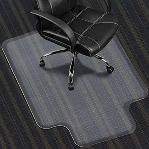 SHAREWIN Chair Mat for Carpeted Floor with Lip,47''×36'' PVC Carpet Protector for Low Pile Carpets Heavy Duty Effective Grip Anti-Slip,Won't Crack,Easy to Clean for Office and Home