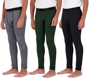 3 Pack: Boys Compression Pants Gym Sports Running Skin Tights Leggings Active Athletic Sports Workout Winter Thermal Cold Base Layer Long Johns Football Rash Guard Basketball-Set 7, XL (14/16)