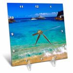 3dRose USA, Hawaii, Kauai. A Wave Breaks on A Beach. - Desk Clock, 6 by 6-Inch (dc_209345_1)