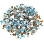 Stanbroil 10-Pound Blended Fire Glass - 1/4 inch Reflective Tempered Fire Glass Blended Aqua Blue, Platinum, Copper Reflective for Indoor and Outdoor Gas Fire Pits and Fireplaces