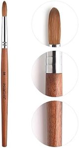 KADS Pure Kolinsky Hair Bristles Acrylic Nail Brush Oval Crimped Shaped RedWood Handle Professional Salon Quality (8#)