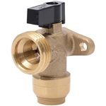 SharkBite 1/2 Inch x 3/4 Inch MHT Washing Machine Angle Valve, Push to Connect Brass Plumbing Fitting, PEX Pipe, Copper, CPVC, PE-RT, HDPE, 25560LF