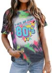 tiorhooe 80s T Shirts Women Retro 80s 90s Theme Party T-Shirt 80s 90s Fancy Dress Costume Outfits Tops