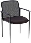 Lorell Reception Side Guest Chair -Black Seat -Mesh -Steel -23.8-Inch x23.5-Inch x33-Inch Overall Dimension
