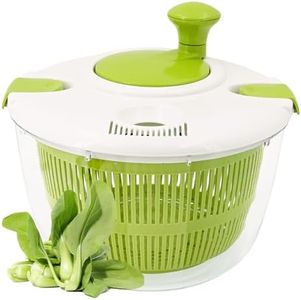NIOSAVM 5Qt High-Efficiency Salad Spinner & Vegetable Dehydrator -Quick-dry salad spinner,Manual Kitchen Tool for Lettuce, Berries, and Greens,Quick Spin Dry Vegetables