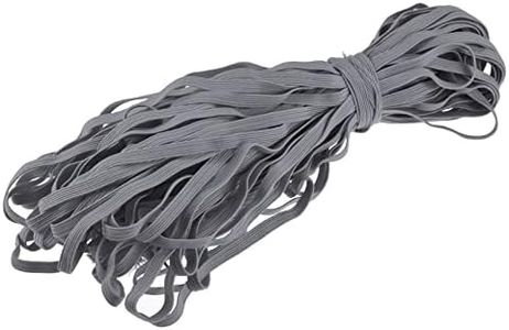 MECCANIXITY Flat Elastic Cord for Sewing 1/4 inch 6mm 33 Yards Knit Heavy Stretch Strap Cord Rope for Crafts DIY Grey