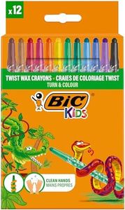 BIC 8805082 Kids Turn and Colour Crayons - Assorted Colours, Pack of 12