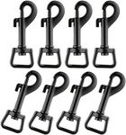 Swivel Eye Bolt Snap Hooks Black Heavy Duty Dog Leash Clips Dog Leash Clasp Dog Leash Snaps Hooks Trigger Clip Trigger Snaps 3 Inch 8 Pcs