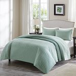 Comfort Spaces All Season, Lightweight, Coverlet Bedspread Bedding, Matching Shams, Microfiber, Seafoam, Full/Queen(90"x90")