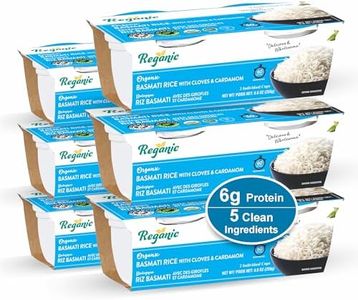 Reganic Basmati Rice with Cloves & Cardamom, Microwaveable in 55 Seconds, Ready to Eat, Pack of 6, USDA Organic, Halal & Kosher