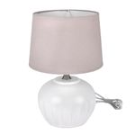 100 North Petal Pattern, White/Pink 17 x 7 Inches Ceramic/Fabric Decorative Table Lamp