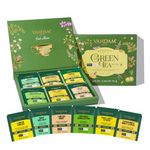 VAHDAM, Assorted Green Tea Gift Set (6 Flavors, 36 Pyramid Tea Bags) Long Leaf Pyramid Tea Variety Pack | Premium Tea Gifts | Gifts for Women & Men