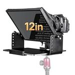 Teleprompter, MOMAN MT12 Metal Prompter Kit 12 inch for 12.9inch iPad Tablets with APP Remote Control for DSLR Camera Camcorder Smartphone Mobile, Tablet-Teleprompter-Autocue-Camera-Prompting