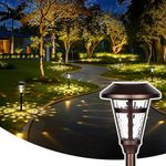 Solpex Solar Pathway Lights Outdoor, 6 Pack Bronze Finshed Waterproof Solar Garden Lights for Lawn, Patio, Yard, Garden, Pathway, Walkway and Driveway