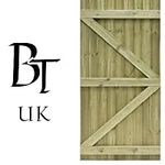 Timber Pedestrian Gate for Home Entrance, 6ft x 8ft, 2 Panel | Entrance Wooden Timber Gate | Feather Edge Boards Top Design thick Strong Semi-Braced Frame