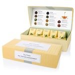 Tea Forté Tea Tasting Assortment Petite Presentation Box Tea Sampler, Assorted Variety Tea Box, 10 Handcrafted Pyramid Tea Infusers - Black Tea, White Tea, Green Tea, Herbal Tea