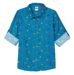 Amazon Brand - Jam & Honey Boys 100% Cotton Printed Full Sleeves Regular Fit Shirt | Age 2-12 Years Navy