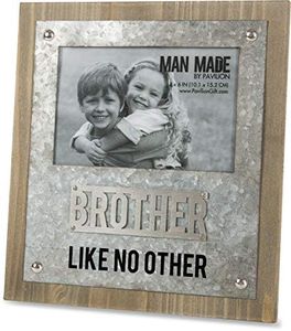 Pavilion - Brother Like No Other - Wood and Metal 4x6 Picture Frame,Brown/Silver/Black