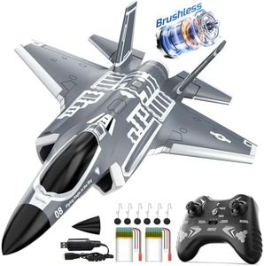 DEERC F35 4 Channel Brushless RC Plane for Adults Remote Control Airplane Ducted Fans Fighter Jet,2.4GHz 6-axis Gyro Stabilizer RTF Hobby Glider Aircraft Plane Easy to Fly for Advance Player