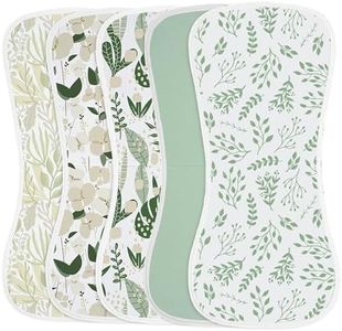 Yoofoss Baby Burp Cloths 100% Organic Cotton 5 Pack Burping Cloths for Babies Boys Girls Large 21''X10'' Extra Soft and Absorbent Leaf