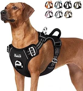 Lukovee No Choke Pet Harness, No Pull Dog Harness with 2 Leash Clips and Easy Control Vertical Handle, Adjustable Soft Padded Dog Vest for Small, Medium and Large Dogs (X-Large, Black)