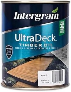 Intergrain UltraDeck Exterior Wood Deck Oil – Natural Finish (1 LTR) | Waterproof & UV Resistant Coating for Decks & Outdoor Furniture | Low Odour, Water-Based, Long-Lasting Wood Decking Oil