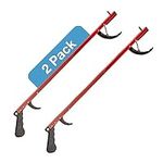 Sammons Preston Reacher, Red, 26 Inch, Grabber Tool, Lightweight Trash Picker Grabber & Garden Nabber, Handy Aluminum Picker Up Tool & Reaching Claw, Portable Reaching Assist & Dressing Tool, 2 Pack